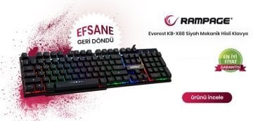Everest KB-X88 BLAST Siyah USB Gökkuşağı Aydınlatmalı Q Oyuncu Klavyesi