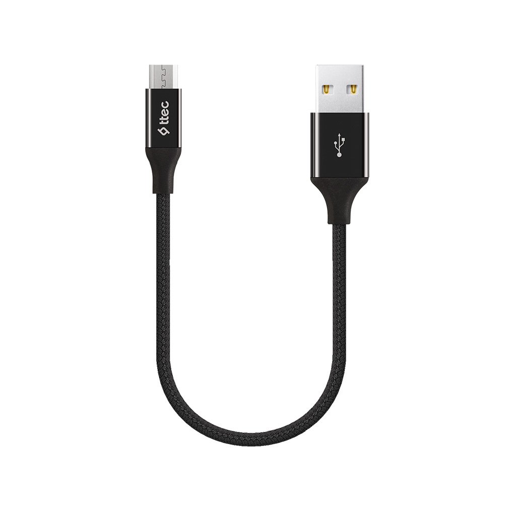 TTEC 2DK25S Alumi Cable Mini 30cm Micro USB Şarj Kablosu Siyah