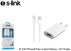 S-link IP-542 Şarj Aleti iPhone5 Data ve Şarj Kablosu + 5V 1A Şarj