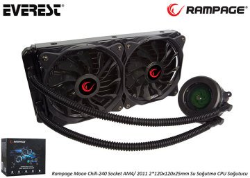 Rampage Moon Chill-240 Socket AM4/INTEL 2011 2*120x120x25mm Su Soğutma CPU Soğutucu