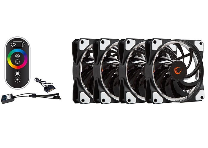 Rampage RB-K6 120*120*25mm RGB Kumandalı 4lü Kasa Fan Seti