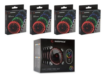 Rampage RB-K6 120*120*25mm RGB Kumandalı 4lü Kasa Fan Seti