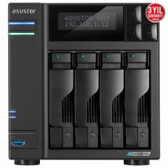 ASUSTOR AS6604T INTEL J4125 4 YUVALI (4X22TB DESTEĞİ) 4GB DDR4(8GB RAM DESTEĞİ) M.2 X2 2.5GBE X2 USB 3.2 X3