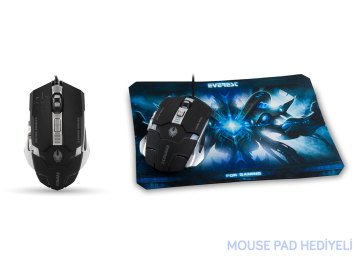 Everest SGM-X9 Usb Siyah Gaming Mouse Pad ve Oyuncu Mouse