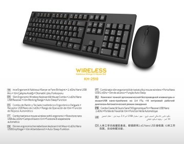 Everest KM-2510 Siyah Kablosuz Q Multimedia Klavye + Mouse Set  (Kutu Deformeli)