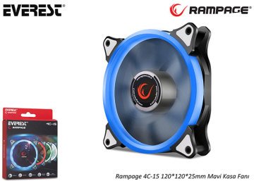 Rampage 4C-15 120*120*25mm Mavi Kasa Fanı