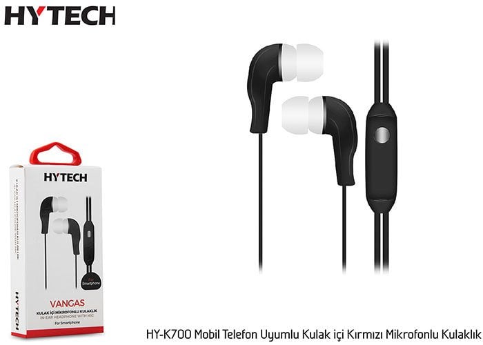 Hytech HY-K700 Mobil Telefon Uyumlu Kulak içi Siyah Mikrofonlu Kulaklık