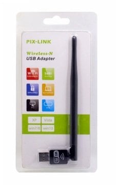 Pix-Link Lv-Uw10 Uydu Alıcı Uyumlu Wifi Wireless N Usb Ağ Adaptörü - 150Mps 5db Kablosuz Dongle 7601 8188 IC