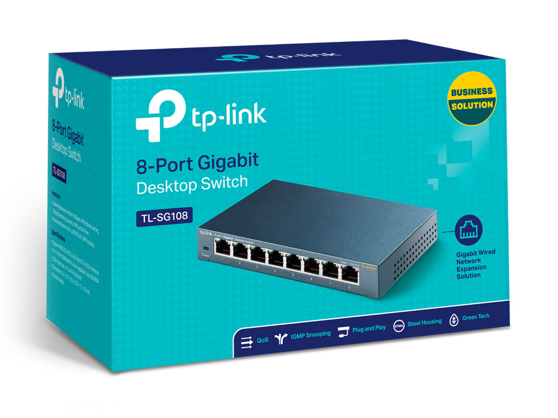 TP-LINK TL-SG108 8 PORT GIGABIT MASAÜSTÜ SWITCH (ÇELİK KASA)