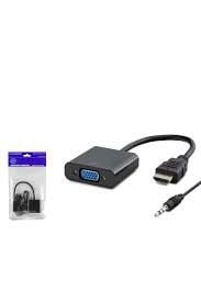 HADRON HDX7806 HDMI (M) TO VGA (F) + AUDIO ADAPTÖR PS4 5V GÜÇ GİRİŞLİ SİYAH