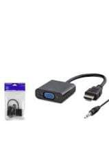 HADRON HDX7806 HDMI (M) TO VGA (F) + AUDIO ADAPTÖR PS4 5V GÜÇ GİRİŞLİ SİYAH
