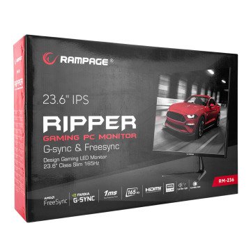 Rampage RM-236 23,6 HDMI+DP+AUD+DC 165Hz IPS Panel Full HD Flat PC Led Gaming Oyuncu Monitörü
