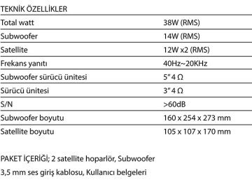 Mikado MD-1412BT 2+1 Siyah Usb+SD+Fm+Bluetooth Destekli Multimedia Speaker