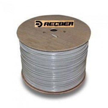 Reçber CCTV 4+1 Yangına Dayanıklı Uzak Mesafe Kamera Kablosu - 500mt 2 X 0,50mm² + 2 X 0,22mm²HF RG 59 Mini Coax Halojensiz LSZH HFFR Halogen Free Full Bakır Gri Renk 1+4