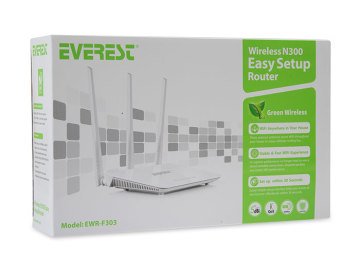 Everest EWR-F303 2.4GHz 300Mbps 1Wan + 3Lan Portlu Wireless Router