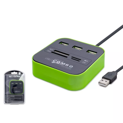 HADRON HDX7006 USB HUB COMBO 3*USB + MS + SD + M2 + TF 7IN1 YEŞİL