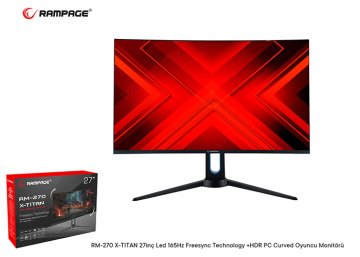 Rampage RM-270 X-TITAN 27inç Led 165Hz HDR Freesync Technology VA Panel PC Curved Oyuncu Monitörü