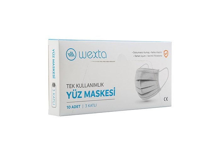 Wexta STL3PLY Koruyucu Yüz Maskesi 10lu