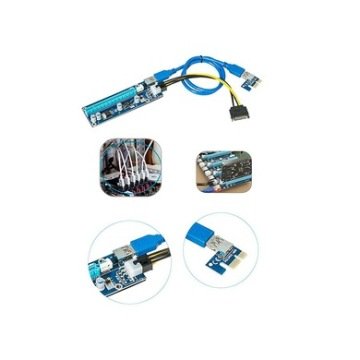 S-link SL-EX226 PCI-E 1x to 16x Sata 6pin Bitcoin Riser V9 Ekran