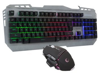 Everest Rampage KM-RX8 Usb Gökkuşağı Zemin Aydınlatmalı Q Metal Kasa Oyuncu Klavye + Mouse Set