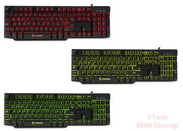 Everest Rampage KB-R88 Siyah USB Mekanik Hisli ve Pad Gaming Q Klavye