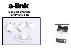 S-link SLX-44A 3G/3GS/4G Mini 3 in 1 Şarj
