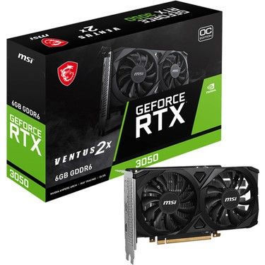 MSI VGA GEFORCE RTX 3050 VENTUS 2X 6G OC RTX3050 6GB GDDR6 96B DX12 PCIE 4.0 X8 (1XDP 2XHDMI)