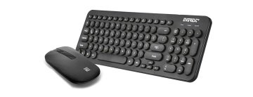 Everest KM-01W Yuvarlak Tuşlu Kablosuz Klavye Mouse Set - Siyah Renk
