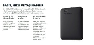 WD Elements 2TB Taşınabilir Disk - 2.5'' WDBU6Y0020BBK-WESN