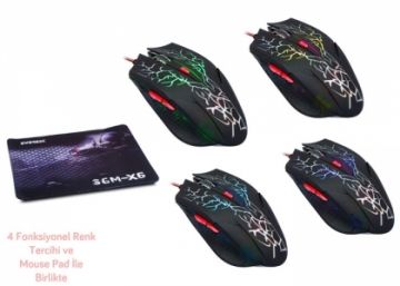 EVEREST SGM-X6 2 İN 1 SET OYUNCU USB MOUSE VE MOUSE PAD