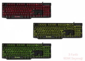 Everest Rampage KB-R8 Siyah USB 3 Farklı Aydınlatmalı Oyun Q Mekanik Hisli Klavye