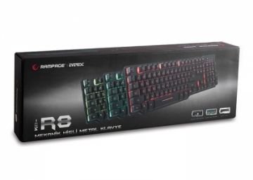 Everest Rampage KB-R8 Siyah USB 3 Farklı Aydınlatmalı Oyun Q Mekanik Hisli Klavye