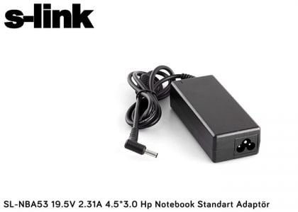 S-link SL-NBA53 Hp Notebook Adaptör 19.5V 2.31A 4.5*3.0 Mavi İğneli Uçlu