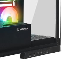 Rampage HYDRA V2 BLACK Type-C+USB3.0 Temperli Camlı 4*ARGB Infinity Fan+Hub E-ATX Exclusive Gaming Oyuncu Kasası