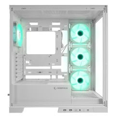 Rampage HYDRA V2 WHITE Type-C+USB3.0 Temperli Camlı 4*ARGB Infinity Fan+Hub E-ATX Exclusive Gaming Oyuncu Kasası