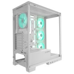 Rampage HYDRA V2 WHITE Type-C+USB3.0 Temperli Camlı 4*ARGB Infinity Fan+Hub E-ATX Exclusive Gaming Oyuncu Kasası