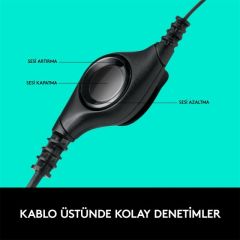 LOGITECH H390 USB GÜRÜLTÜ ÖNLEYİCİ MİKROFONLU KULAKLIK-SİYAH 981-000406