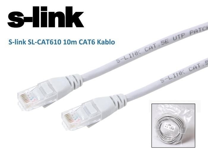 S-link SL-CAT610 10m Gri CAT6 Kablo