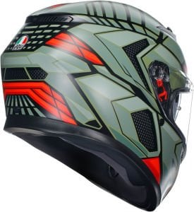 Agv K3 Kask Decept Mat Yeşil Kırmızı