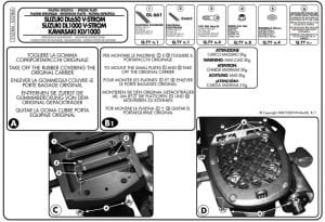 Givi E528M Suzuki DL 650-1000 Kawasaki KLV Arka Çanta Demiri