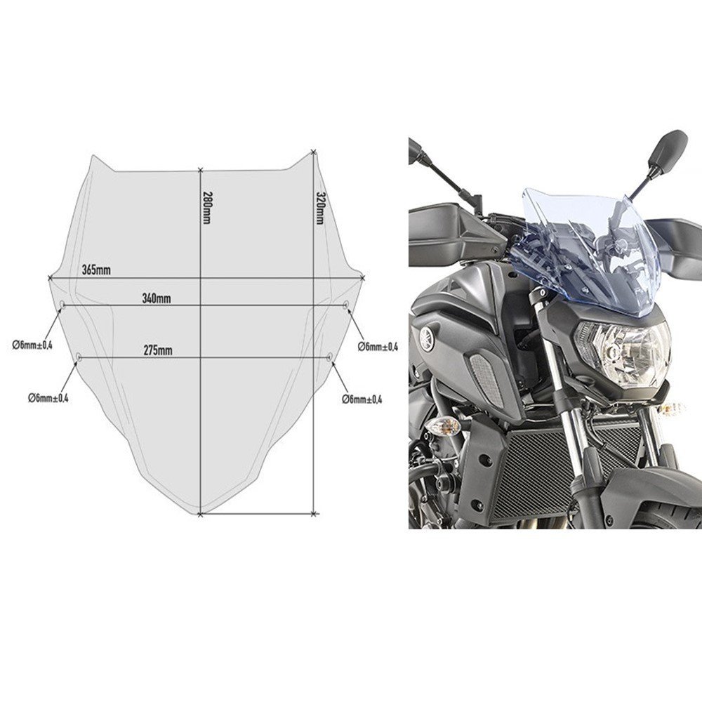 Kappa KA2140BL Yamaha MT-07 Ön Cam