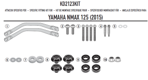 Kappa D2123Kit Yamaha N-Max 125-155 Ön Cam Bağlantısı