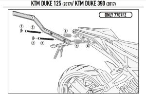 Givi 7707FZ Ktm Duke 125-390 (17-18) Arka Çanta Demiri