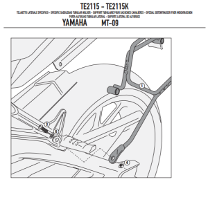 Givi TE2115 Yamaha Mt-09 Yan Kumaş Çanta Demiri