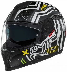 NEXX SX.100 Kask Enigma Mat Siyah Beyaz