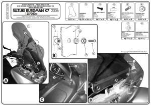 Givi D267KIT Suzuki Burgman 125-200 Abs Siperlik Bağlantı