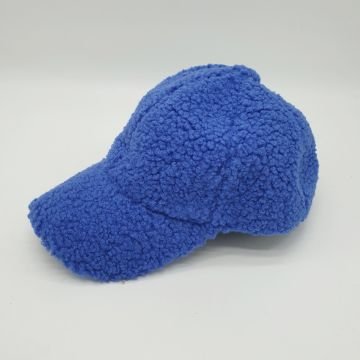 Mavi Renk Kıvırcık Kumaş Beyzbol Kep