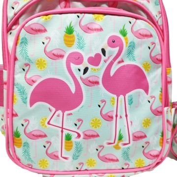 Flamingo Baskılı Pembe Renk Kız Çocuk Okul Sırt Çantası
