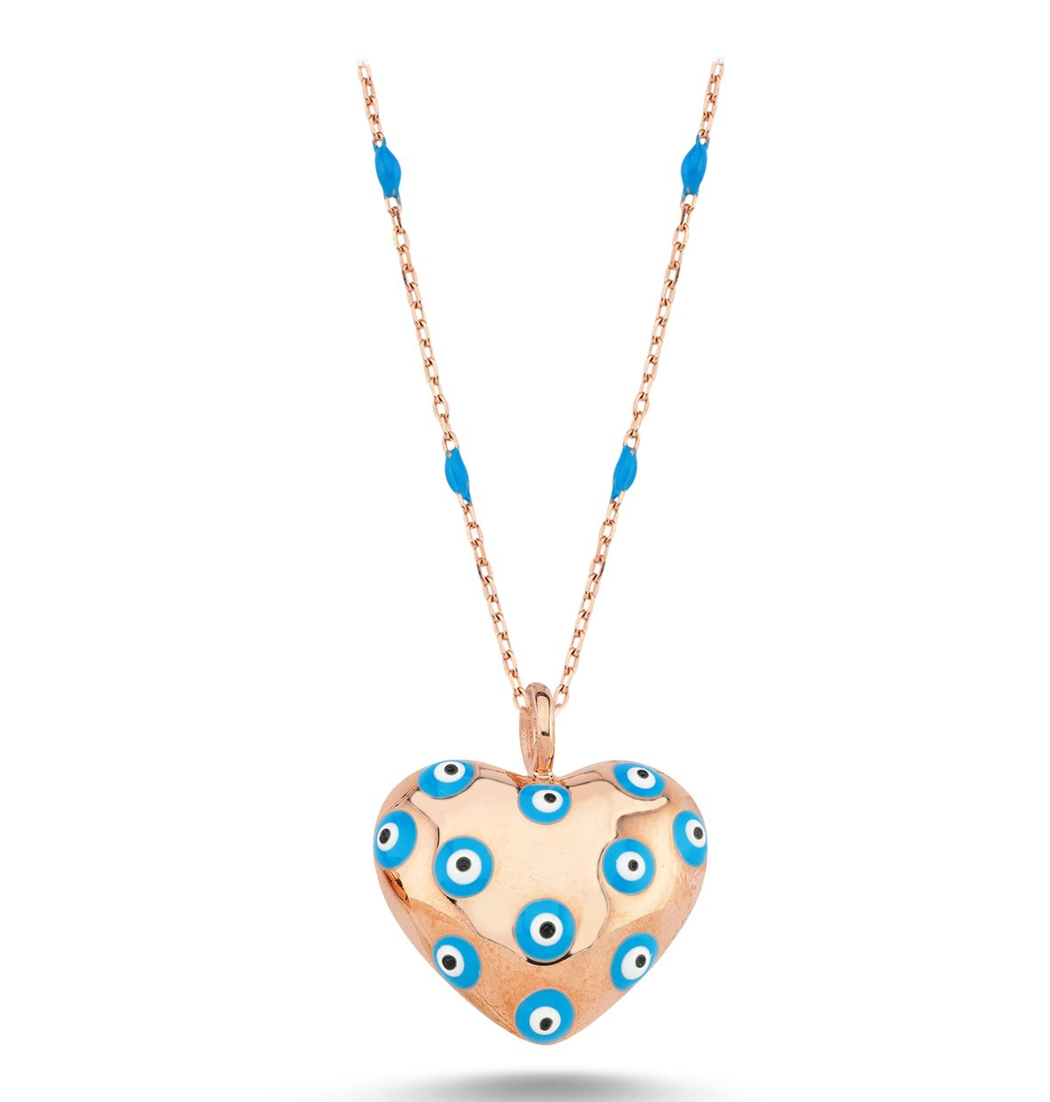 Kalpli Nazar Boncuklu Enamel Kolye
