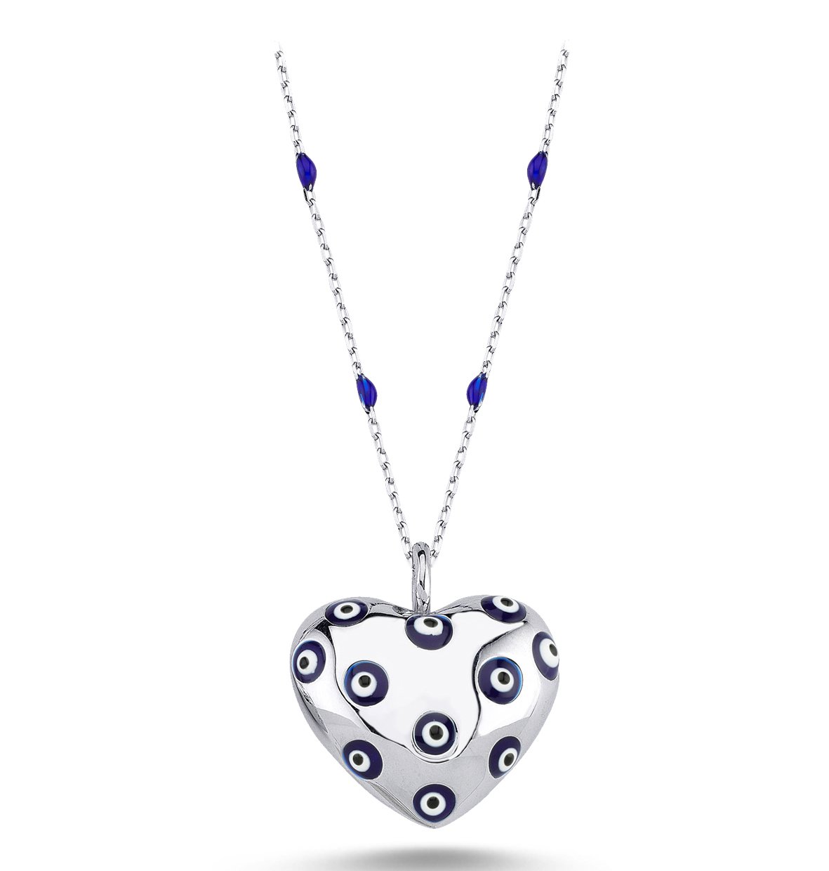 Kalpli Nazar Boncuklu Enamel Kolye
